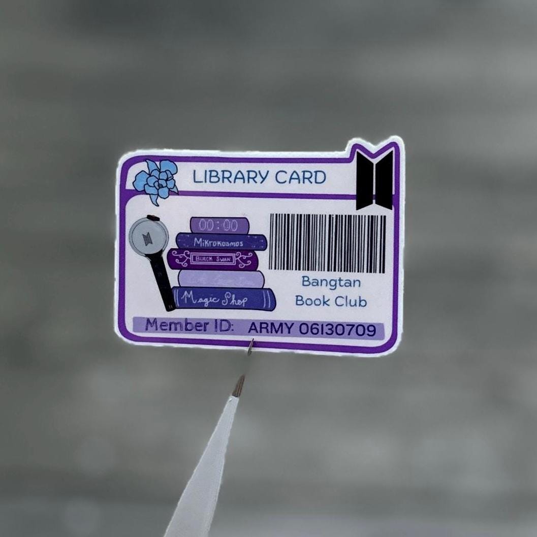Bangtan library card sticker