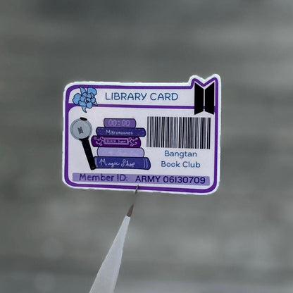 Bangtan library card sticker