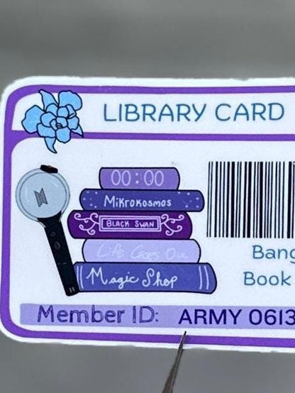 Bangtan library card sticker