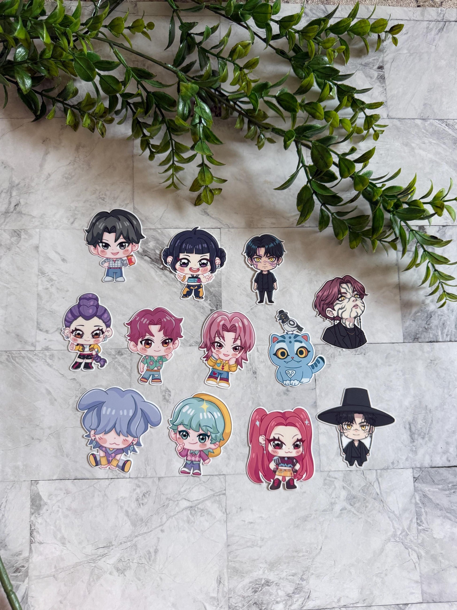 Kpop demon hunters stickers huntrix saja boys