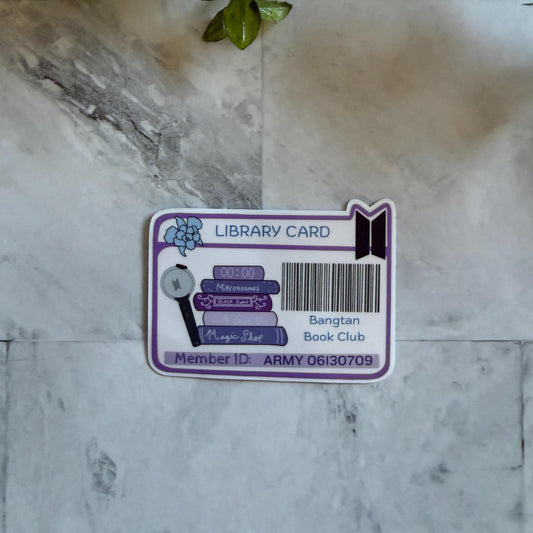 Bangtan library card sticker
